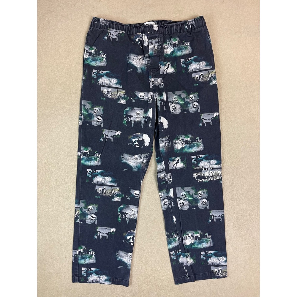 Disney Parks‎ Spooky Symphony Skeleton Dance Pants Adult M Black Graphic Print